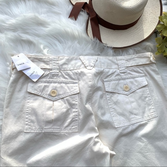 NWT Vince  Bermuda shorts straight cut style Color Cream Size 10 - Picture 3 of 12